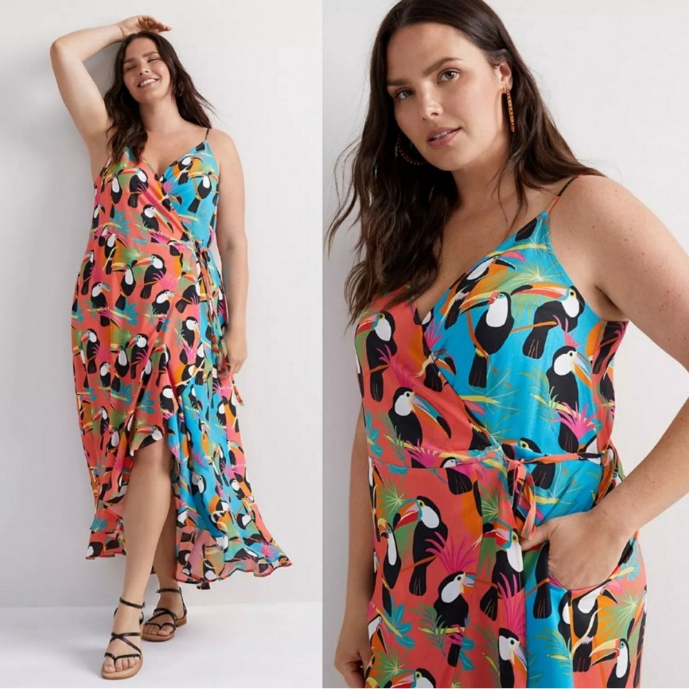FARM Rio Toucan Wrap Dress